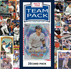 25 Card Multiyear Team Pack Yankees Aaron Judge 2024-2022 Topps Stadium Club Archives Chrome Heritage Baseball Collectible Card Pack