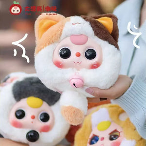 2024New Baby Three Lucky Cat Zipper Bag Series Blind Box Decoration Backpack Pendant Cute Vinyl Doll Mystery Box Christmas Gift